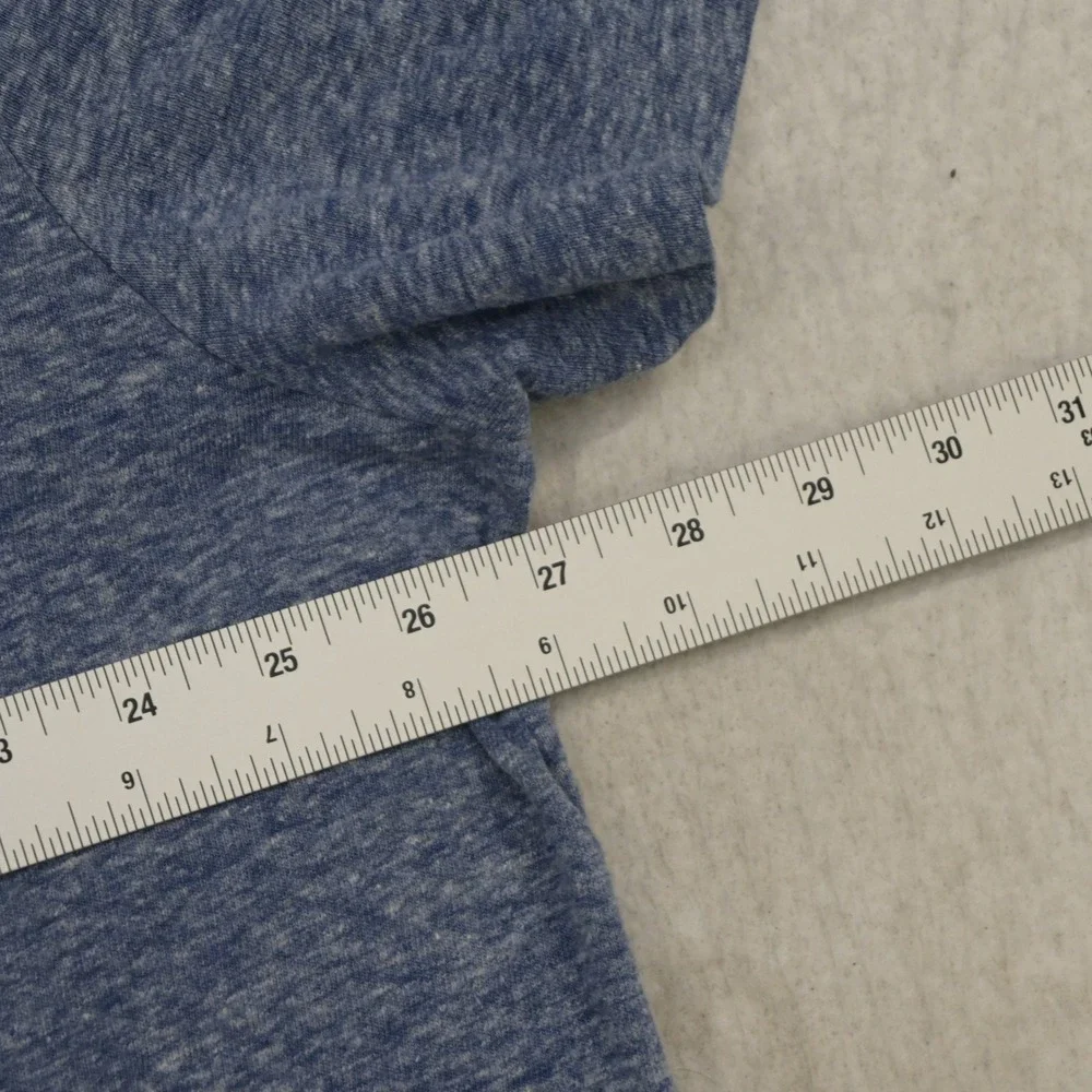 Banana Republic Henley Mens XXL Blue Short Sleeve Linen Blend Heathered Casual